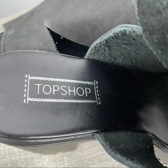 Topshop new platform heel peep toe black 39 - Picture 3 of 5